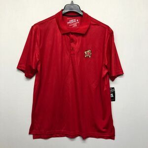 NWT University Of Maryland Terrapins Men Polo Shirt Size Extra Large Red B276 12